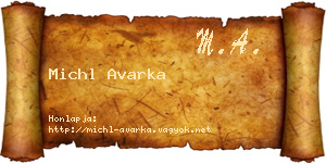 Michl Avarka névjegykártya